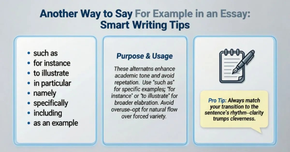 Another Way to Say For Example in an Essay