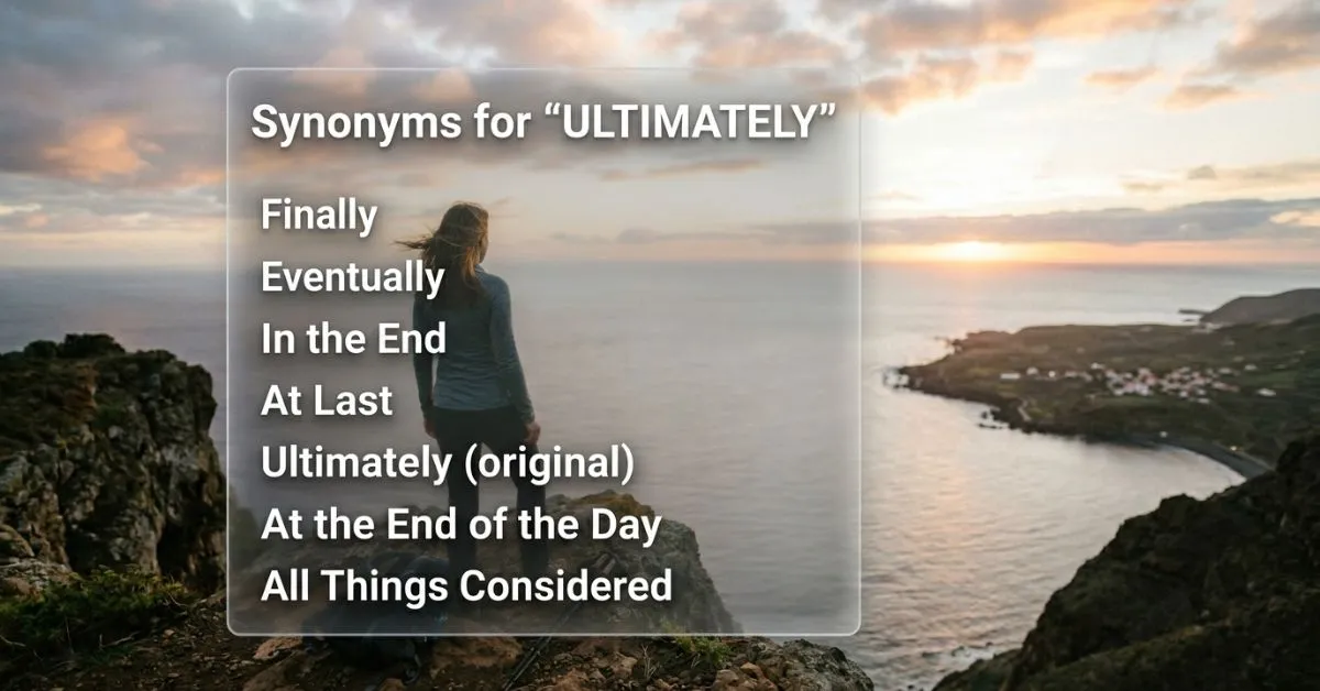 Another Way to Say Ultimately
